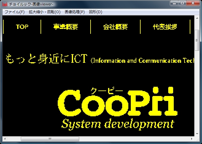 二色反転表示した画像